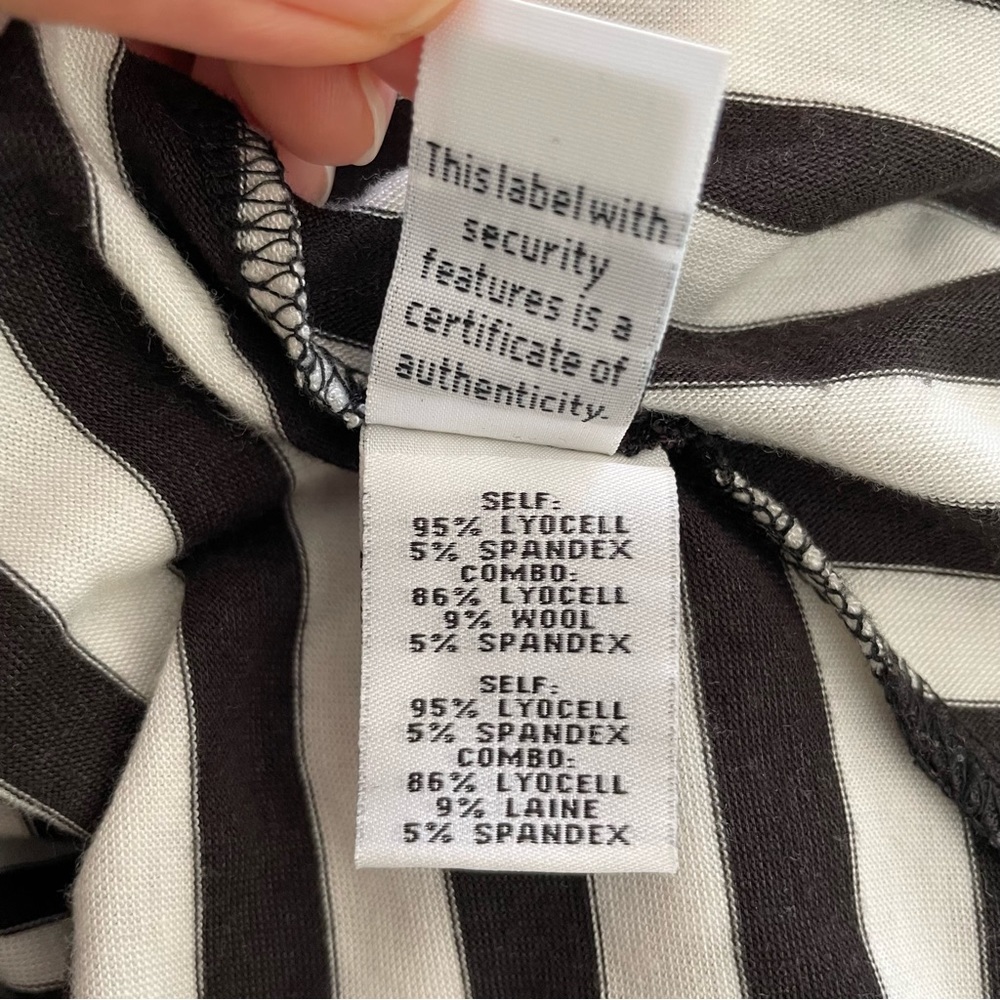 Diane Von Furstenberg Black and White Striped Long Sleeve Dress - Picture 10 of 13
